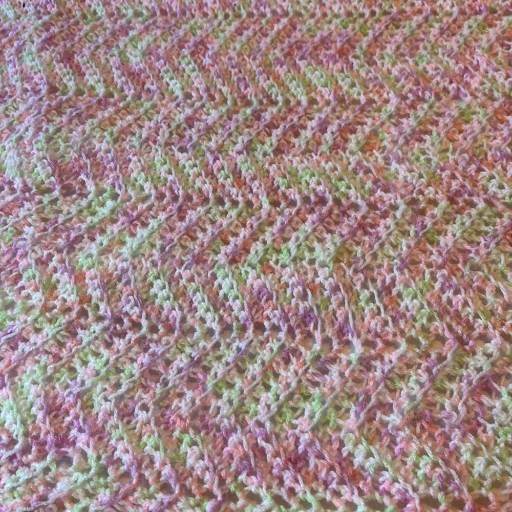 Handmade Crocheted Baby Blanket Afghan  Size  Approximately 35” x 37”